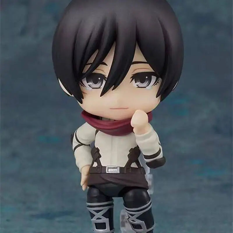 Q Version Mikasa A Ckerman Attack On Titan Action Figure Final Season Q Style #2001 Face Swap Figurine Collectible Desktop Decor