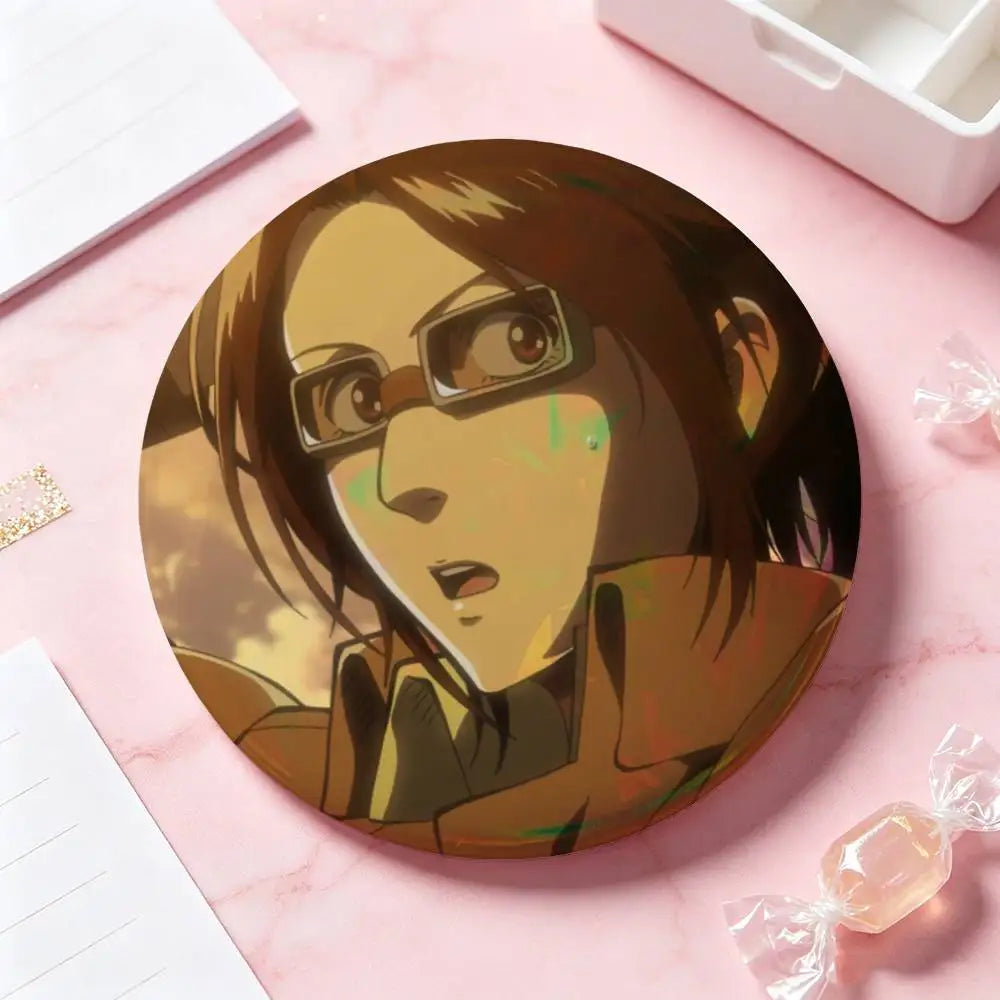 Hange Zoe Attack On Titan Anime Badges Button Round Creative Pin Brooch Badge Bag Decor Accessories Fans Collect Friends Gifts
