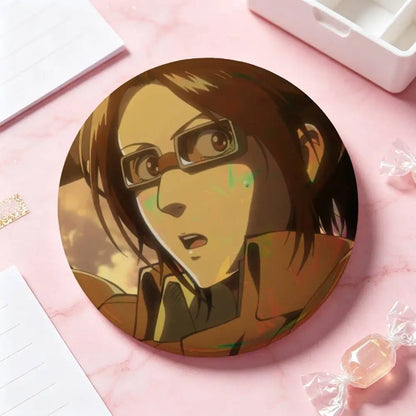Hange Zoe Attack On Titan Anime Badges Button Round Creative Pin Brooch Badge Bag Decor Accessories Fans Collect Friends Gifts
