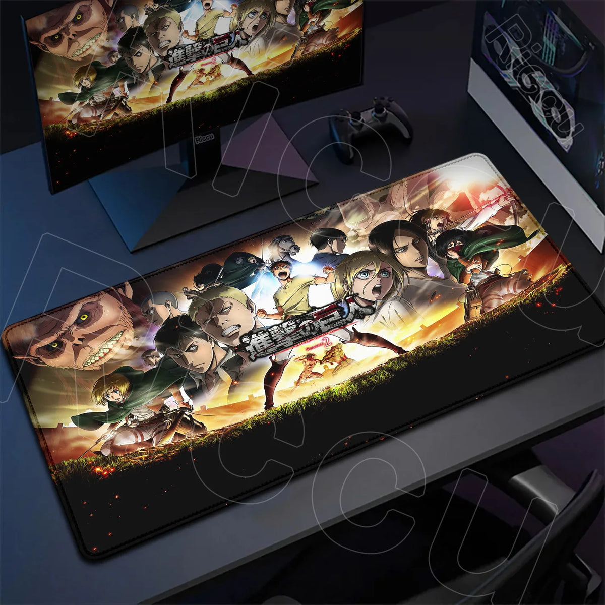 Attack on Titan Gaming Mouse Pad Anime Table Mat Large Computer Accessories Gamer Non-slip Keyboard Mause Office Laptops Desktop