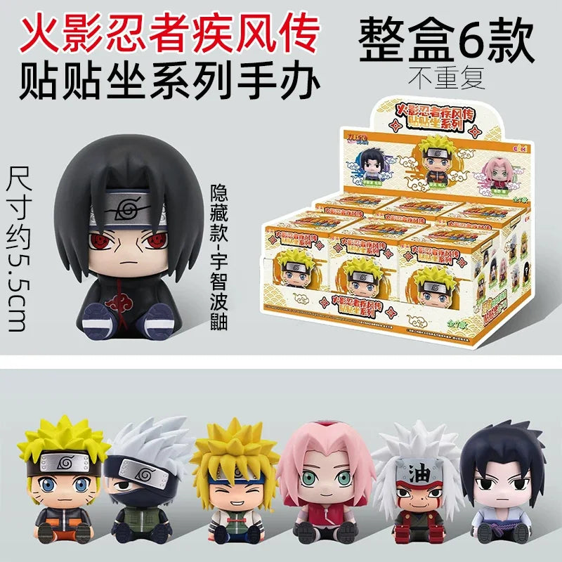 Authentic Stock Eaki Wind Transmission Sticker Sit Series Sasuke Itachi Trendy Play Anime Character Peripheral Blind Box