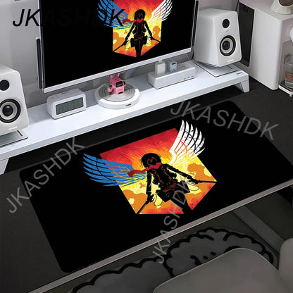 Attack on Titan Anime Large Lock Edge Mouse Pad Computer Mousepad XXL S Gaming Padmouse Gamer Laptop Keyboard Mouse Mats Carpet