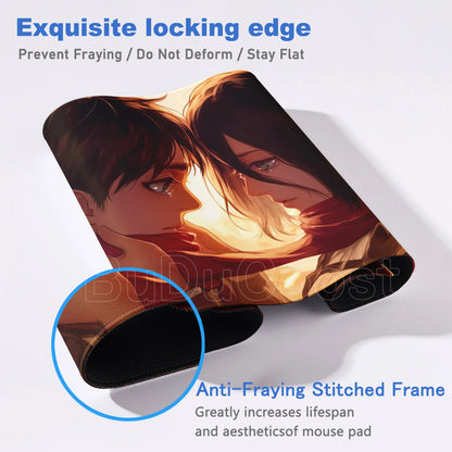 New Mousepad Anime Attack on Titan Mouse Pad Gaming Accessories PC Keyboard Large Rubber Non-slip Desk Mat Computer Table Carpet