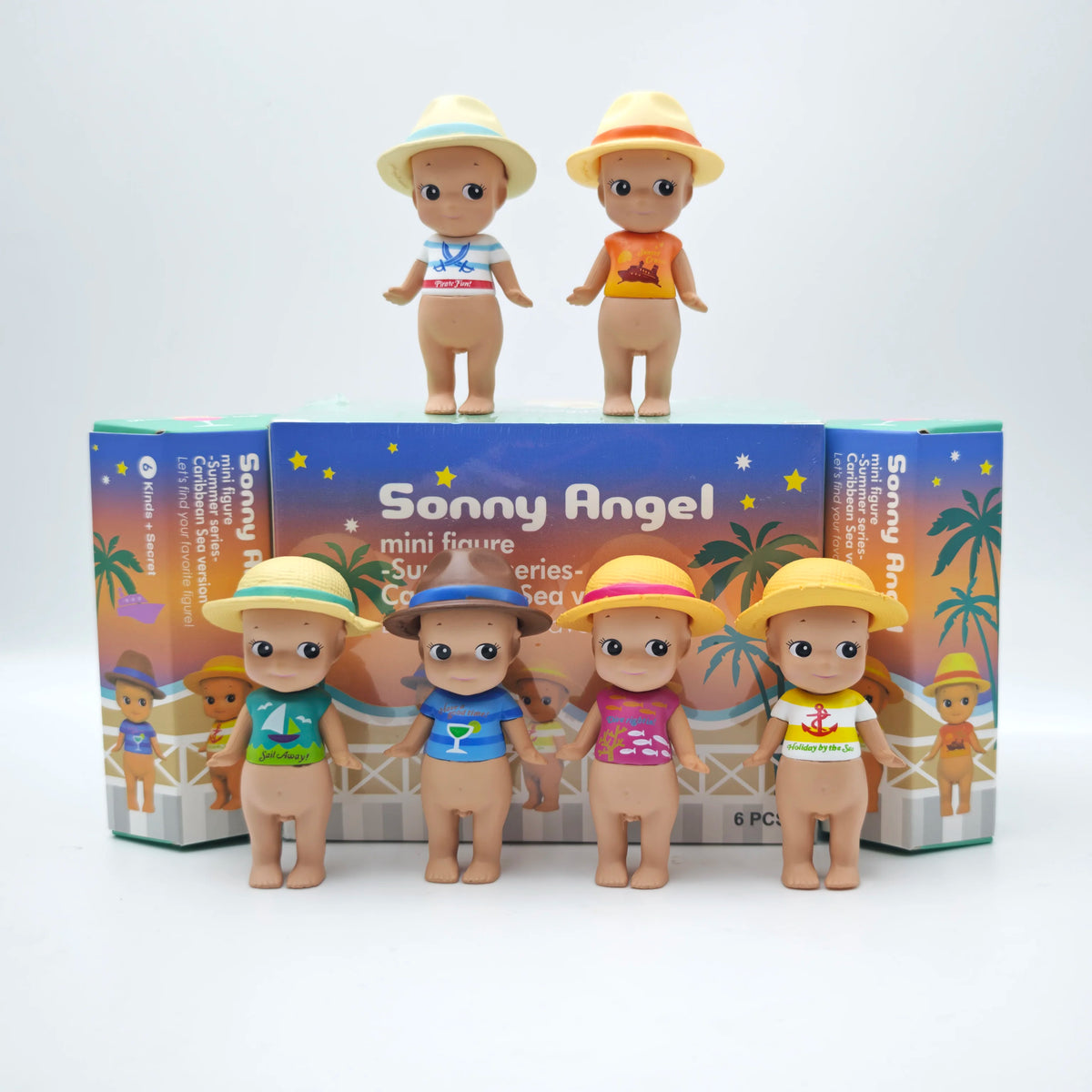 Cute Sonny Blind Box Toys Summer Series Mini Anime Action Figures Ornaments Collection Dolls Fans Christmas Birthday Gifts