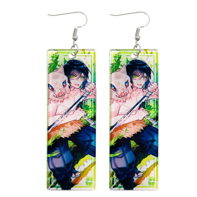 Demon Slayer Tanjiro Hanafuda Earrings