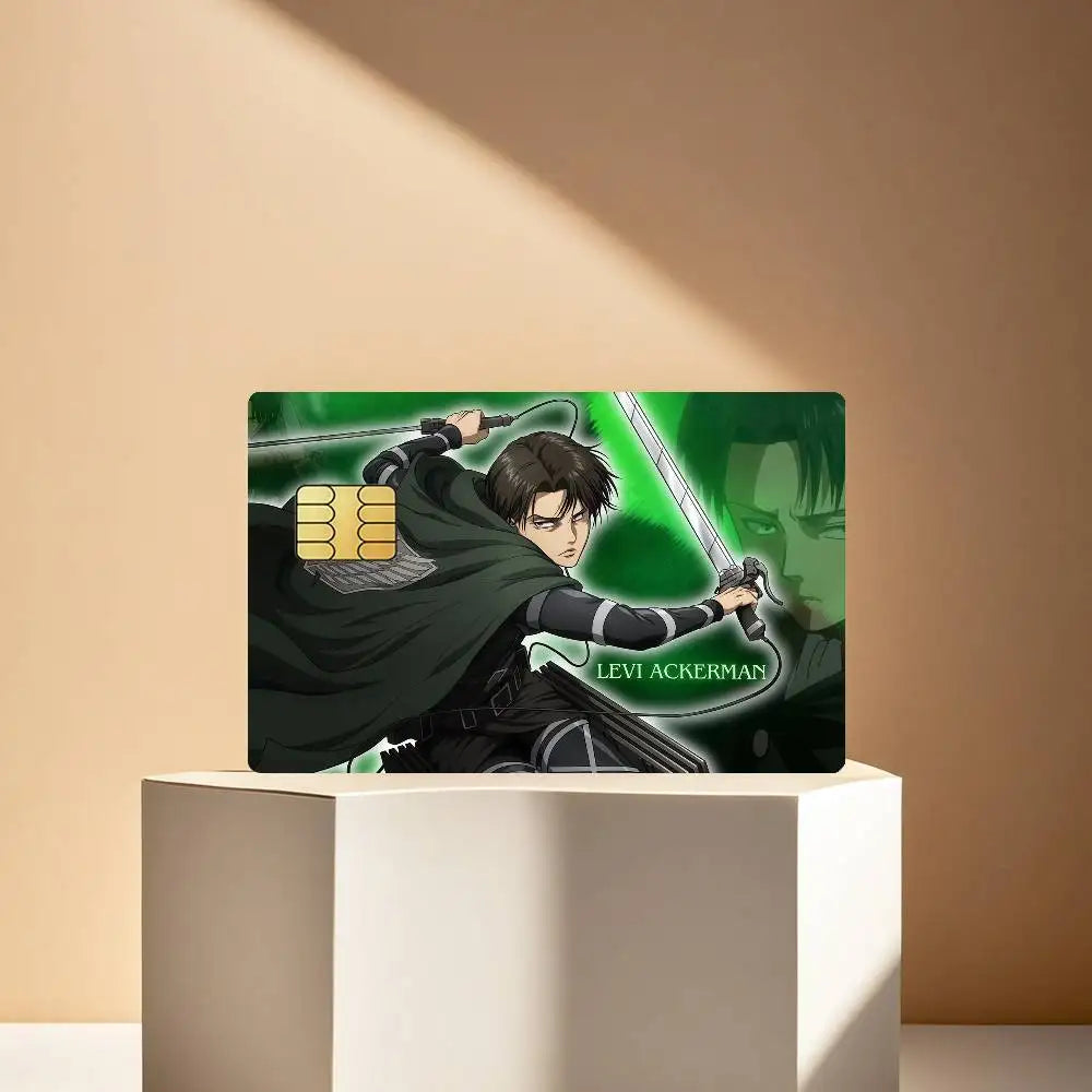 Attack on Titan Comic Credit Skin Cover Card Stickers 4PCS Film Bus Pass Front Decoration Bank Debit Waterproof