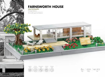 MOC World Famous Architecture Edifice Opera House Building Blocks Villa Savoye Bridge Tower Toy Children Birthday Christmas Gift