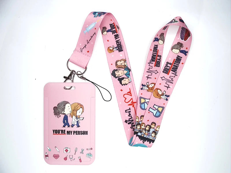 100 Styles Anatomy Credential Holder Keychains Neck Lanyard Pass Card Anime Credit Card Holder Keychain Straps Wholesale