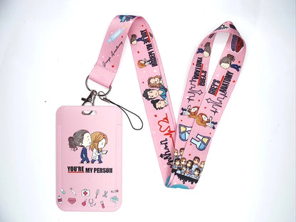 100 Styles Anatomy Credential Holder Keychains Neck Lanyard Pass Card Anime Credit Card Holder Keychain Straps Wholesale