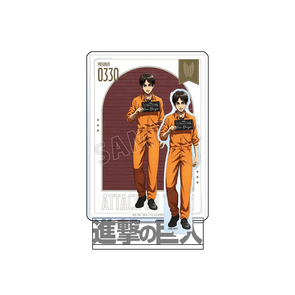 Attack on Titan Eren Levi 15cm Acrylic Stand Keychain Prison Uniform Group Tabletop Ornament Desk Room Decor Itabag Figure Gift