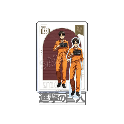 Attack on Titan Eren Levi 15cm Acrylic Stand Keychain Prison Uniform Group Tabletop Ornament Desk Room Decor Itabag Figure Gift