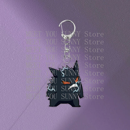 Anime Gengar Acrylic Keychain Pocket Monster Cartoon Kawaii Figure Creative Backpack Charm Pendant Toy Students Accessories Gift