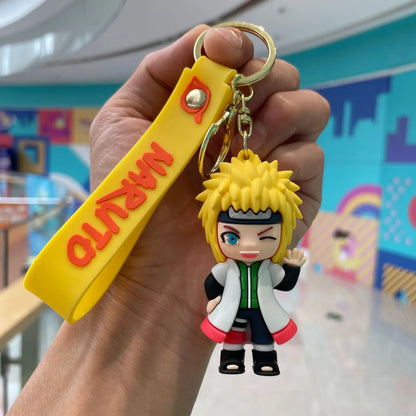 Naruto cartoon character key chain PVC 3D doll pendant Naruto Uzumaki Kakashi spot car key chain backpack jewelry pendant gift