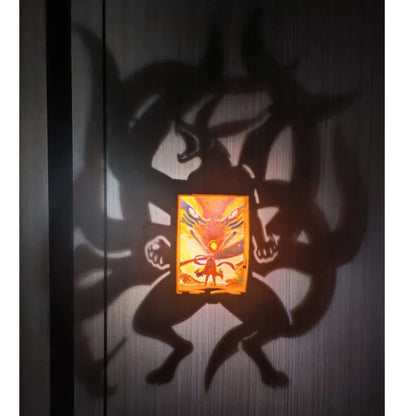 Anime WANTED Luffy Zoro Lamp One Piece Sanji Projector Wall Lamp Creativity Shadow Night Light Model Decoration Collection Toy