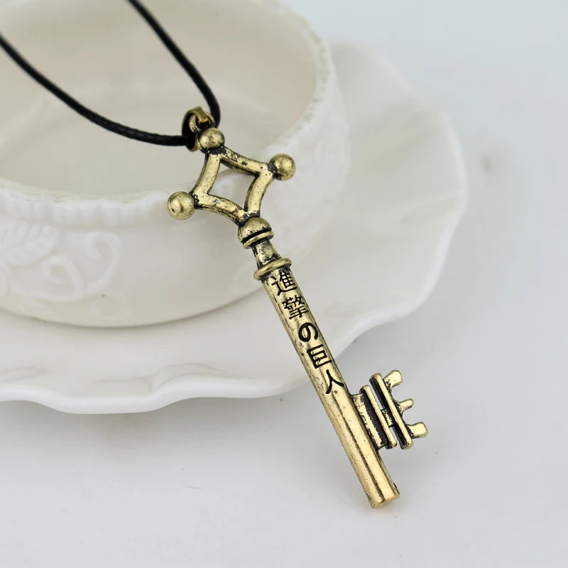 Anime Attack on Titan Necklace Vintage Punk Key Modeling Pendant Cosplay Jewelry Accessories Creative Gifts for Women Men