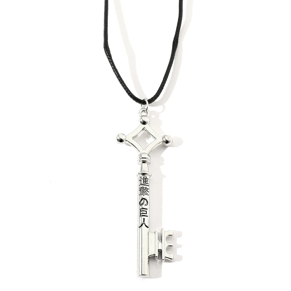 Attack On Titan Necklace Eren Key Shingeki No Kyojin Pendant Fashion Vintage Retro Anime Jewelry For Men Cosplay