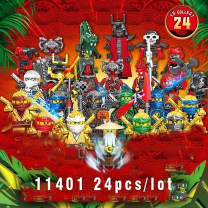 Hot Toys Anime Characters 24 Pieces Ninja Mini Figure Building Block Toys Mini Doll Doll Figure Blocks Kids Toys Birthday Gifts