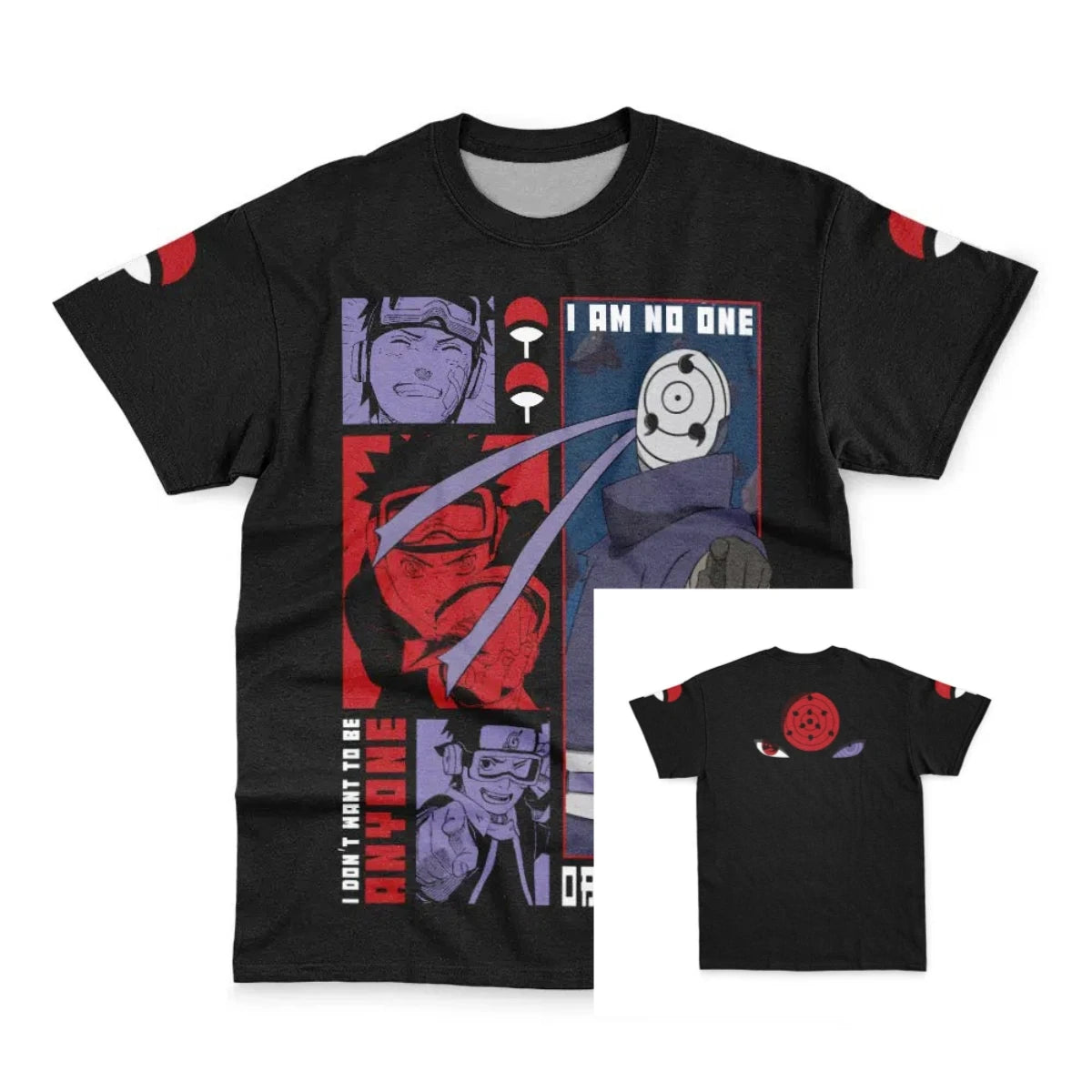 Naruto Obito Uchiha I Am Akatsuki Shippuden Anime Tee Family Summer Adult Kids Casual T-Shirt Breathable Quick Dry Streetwear