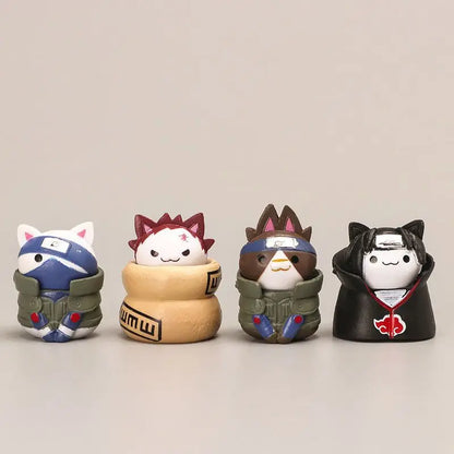Naruto cat blind box figures, mini versions of Naruto and Sasuke, anime fan collectible desktop decorations, gift for friends