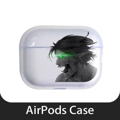 Attack on Titan Transparent Case for Airpods 4 3 2 1 Pro3 Pro2 Eren Jaeger Soft TPU Protective Cover Anime Decorations Shell