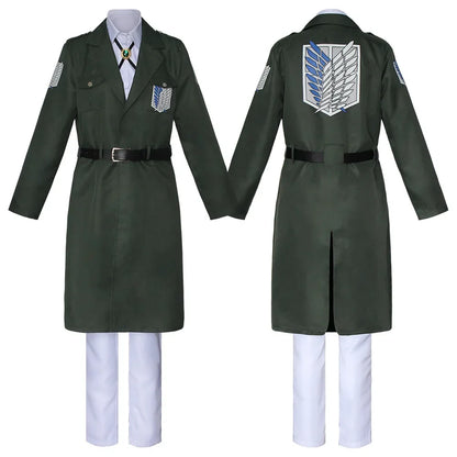 Attack on Titan Eren Levi Green Cosplay Costume Shingeki No Kyojin Scouting Legion Soldier Jacket Coat Uniform Halloween Costume