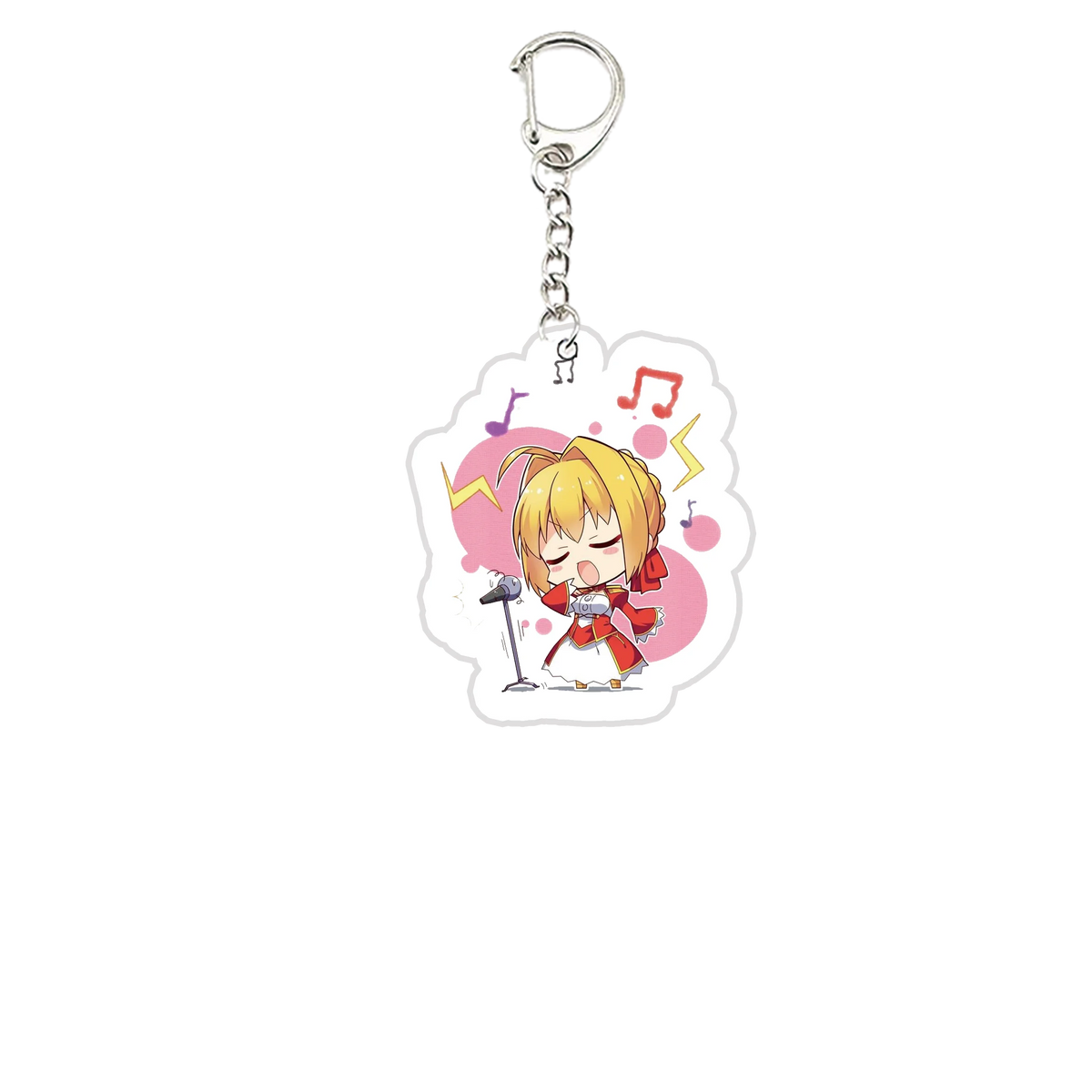 Acrylic Fate Stay Night Keyring Key Chains Cute Artoria Pendragon Saber KeyChain Pendant KeyRing for Accessories Bag Fans Gifts