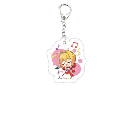 Acrylic Fate Stay Night Keyring Key Chains Cute Artoria Pendragon Saber KeyChain Pendant KeyRing for Accessories Bag Fans Gifts