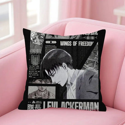 Anime Attack on Titan Levi Ackerman   Cushion Cover Car Throw Pillow Case For Sofa Car Christmas Gift