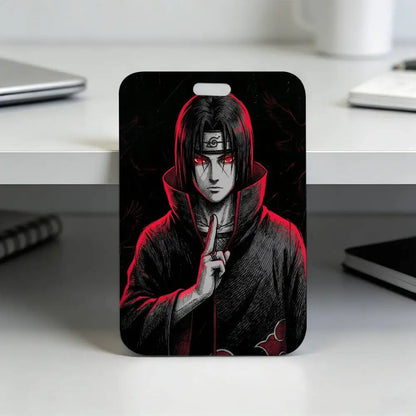 Anime N-NARUTO Akatsuki Itachi Sharingan Transparent Card Holder Employee Plastic Slide Cover Lanyard Work Business ID Bag Bus