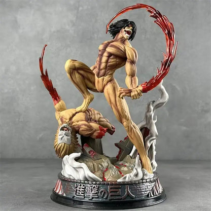 Anime Attack On Titan Eren Combat Form Action Figure Pvc Model Toy Ornament Pc Case Desktop Decoration Collection Figure Gifts