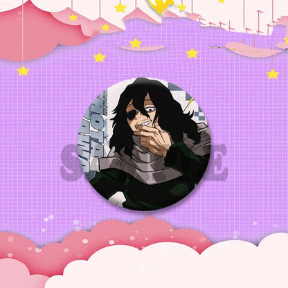 Game Anime Shota Aizawa Cosplay Badge Pin SPTE Plastic Snap-in Brooch