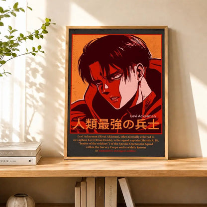 Levi Ackerman Attack On Titan Poster Water Proof Paper Print Room Decor Stickers Art Wall Decor Living Room
