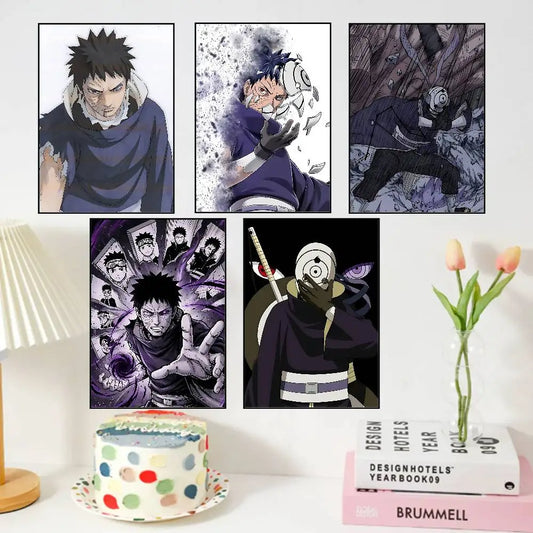 NARUTO O-Obito Uchiha Posters Living Room Bar Cafe Quality Canvas Vintage Style Comics Painting Art Home Wall Decor Picture