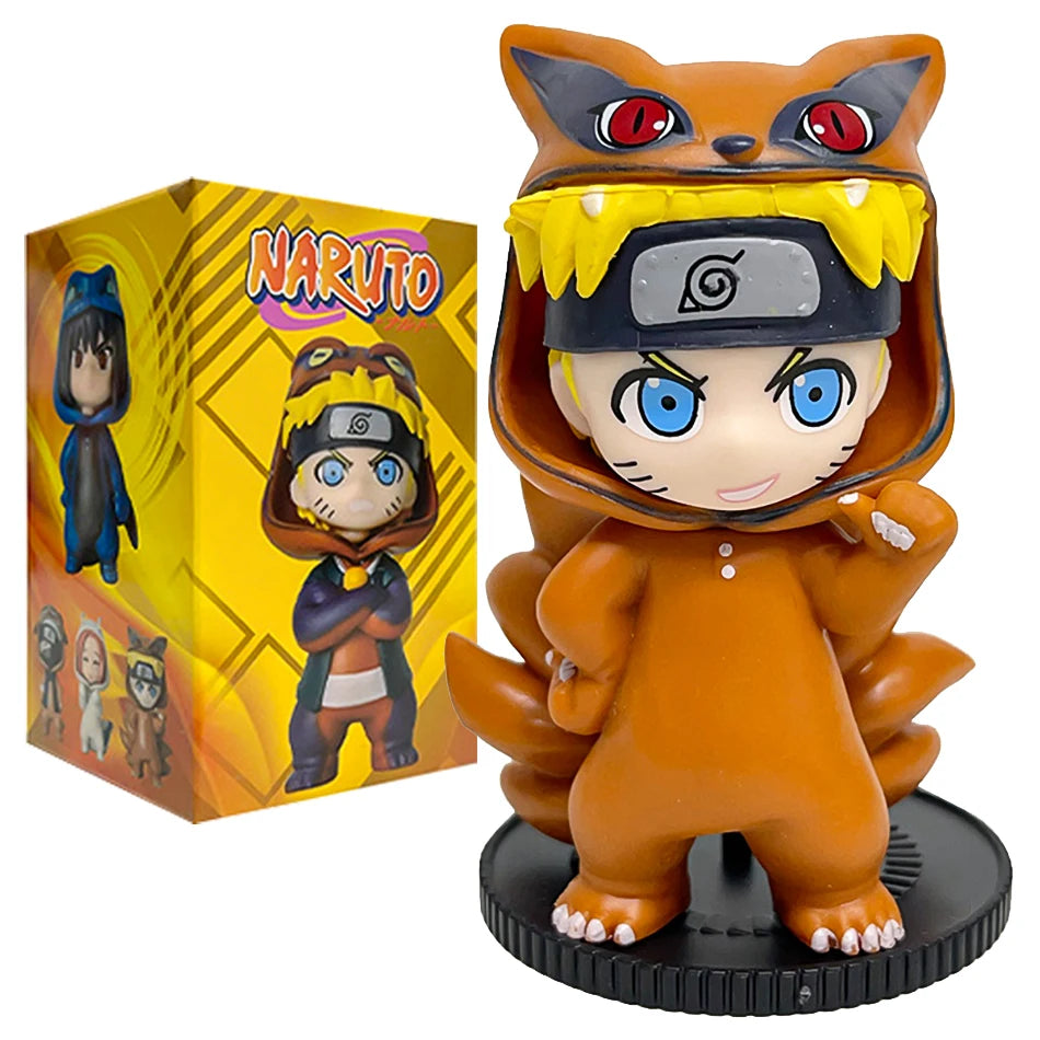 Hot Naruto Itachi Sasuke Kakashi Gaara Series 9PSC set Blind Box Trendy PVC Toy Figure Pendant Collection Birthday Present
