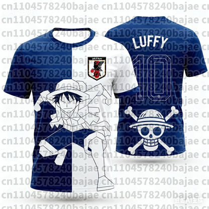 Japan One Piece Luffy Football Jersey Men T-shirt Kids Football Special Jersey Kit Adult Men's/Women's Quick-Drying Sweatshirt