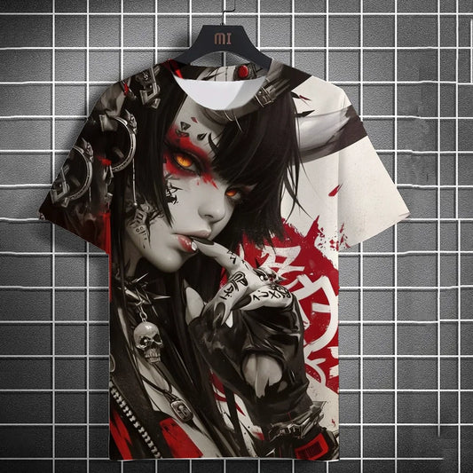 Men's and women's summer fashion 3D printing Japanese anime T-shirt