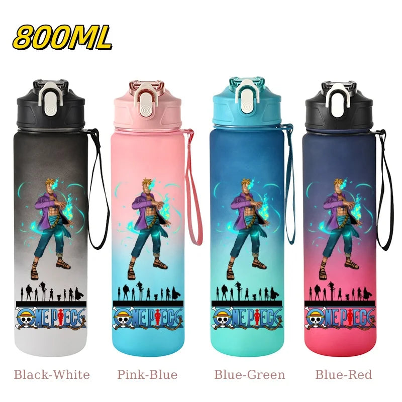 800ML ONE PIECE Monkey D. Luffy Nico Robin Anime Straw Sport Water Bottle for Easy Carry Ideal for Fitness Sports Outdoor