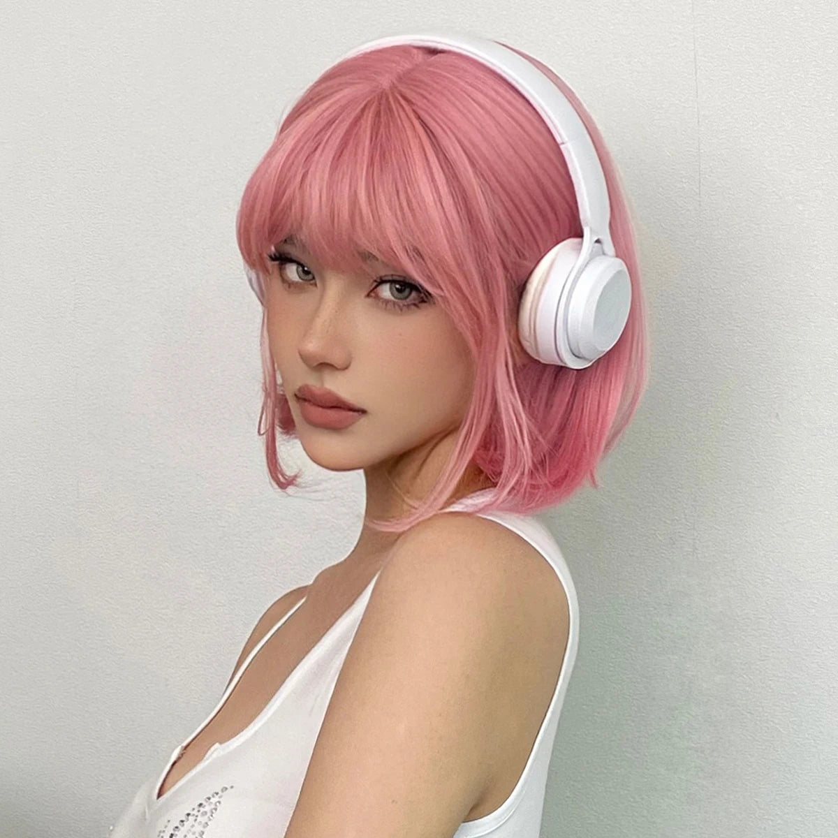 Unknown Character Pink Bob Wig