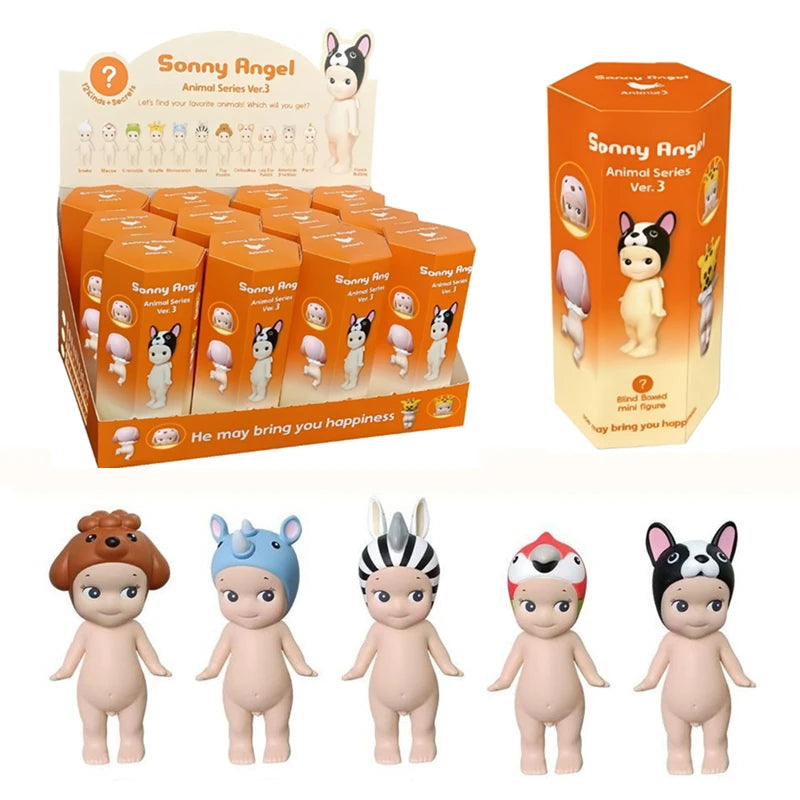 Cute Angel Hippers Blind Box Animal Standing Series Anime Figure Room and Office Decoration Collection Children Christmas Gifts