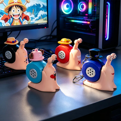 One Piece Den Den Snail Mushi Voice Recording Keychain Cute Sound Pendant Recordable Student Couple Bag Charm Creative Gift