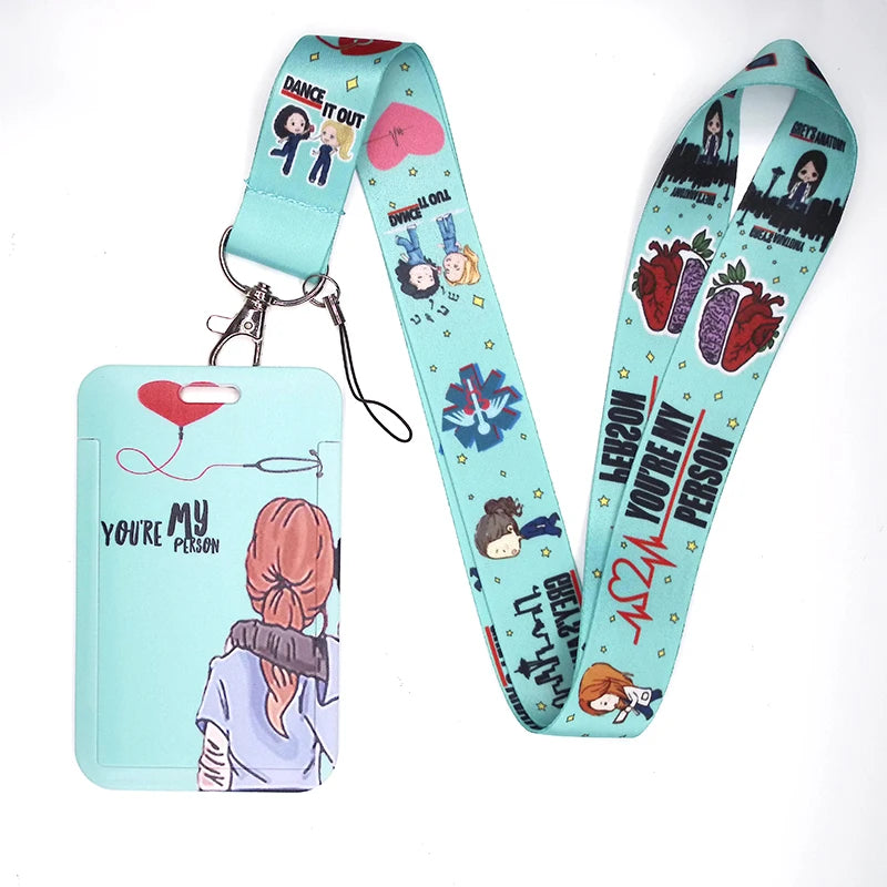 100 Styles Anatomy Credential Holder Keychains Neck Lanyard Pass Card Anime Credit Card Holder Keychain Straps Wholesale