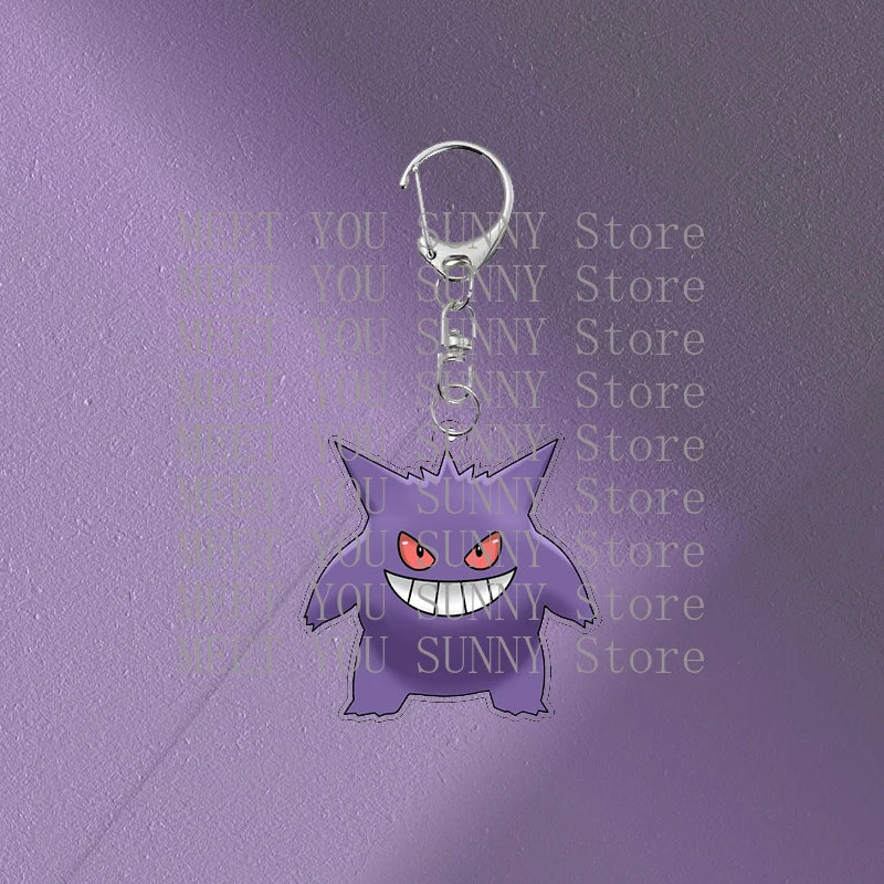 Anime Gengar Acrylic Keychain Pocket Monster Cartoon Kawaii Figure Creative Backpack Charm Pendant Toy Students Accessories Gift