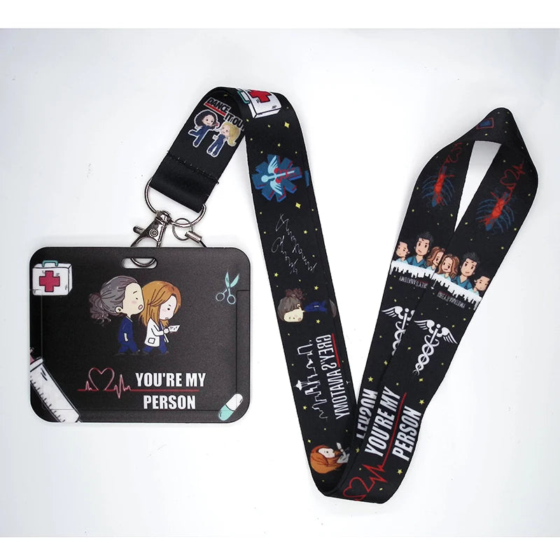 100 Styles Anatomy Credential Holder Keychains Neck Lanyard Pass Card Anime Credit Card Holder Keychain Straps Wholesale