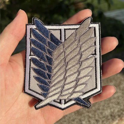 Attack on Titan Wings of Freedom Cosplay Patch Embroidery  Badge for Clothing, Armband, Hook & Loop Apparel Patches, 1PC