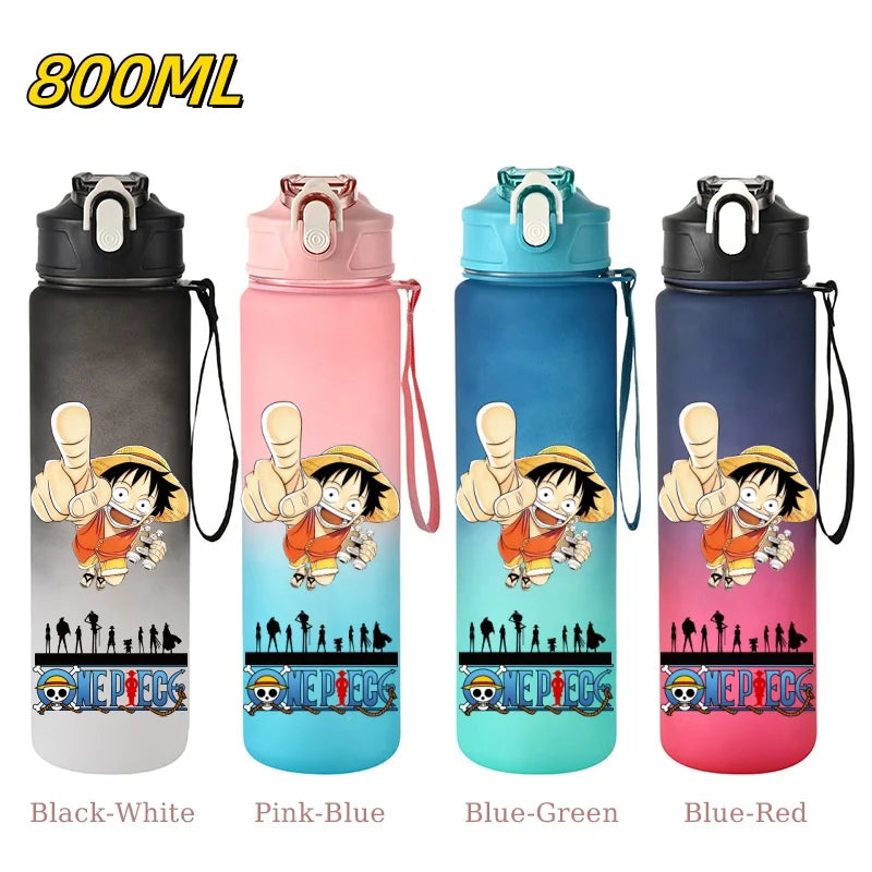 800ML ONE PIECE Monkey D. Luffy Nico Robin Anime Straw Sport Water Bottle for Easy Carry Ideal for Fitness Sports Outdoor