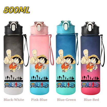 800ML ONE PIECE Monkey D. Luffy Nico Robin Anime Straw Sport Water Bottle for Easy Carry Ideal for Fitness Sports Outdoor