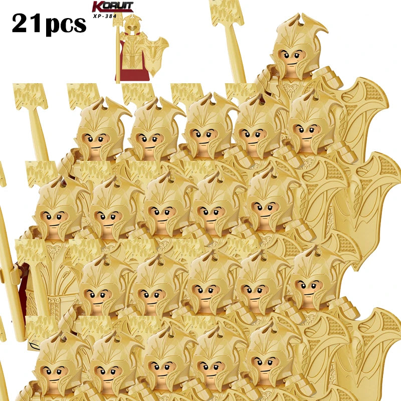 Lord Rings Elves Orcs Army Dwarf Rohan Mini Action Toy Figures Building Blocks Assembly Toys for Kids Birthday Gift