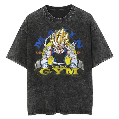 Hip Hop Streetwear Japan Anime Dragon Ball Print Oversized T-Shirt