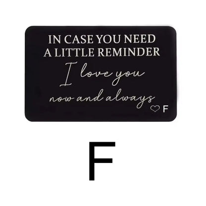 GEKTIMER Wallet Card Romantic "I Love You Now & Always" Heart Inspirational Gift For Boyfriend Husband Wedding Birthday Present