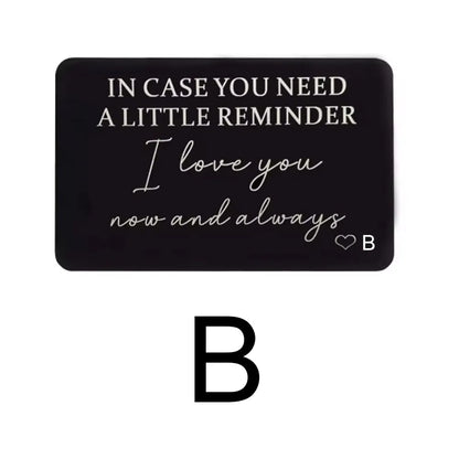 GEKTIMER Wallet Card Romantic "I Love You Now & Always" Heart Inspirational Gift For Boyfriend Husband Wedding Birthday Present